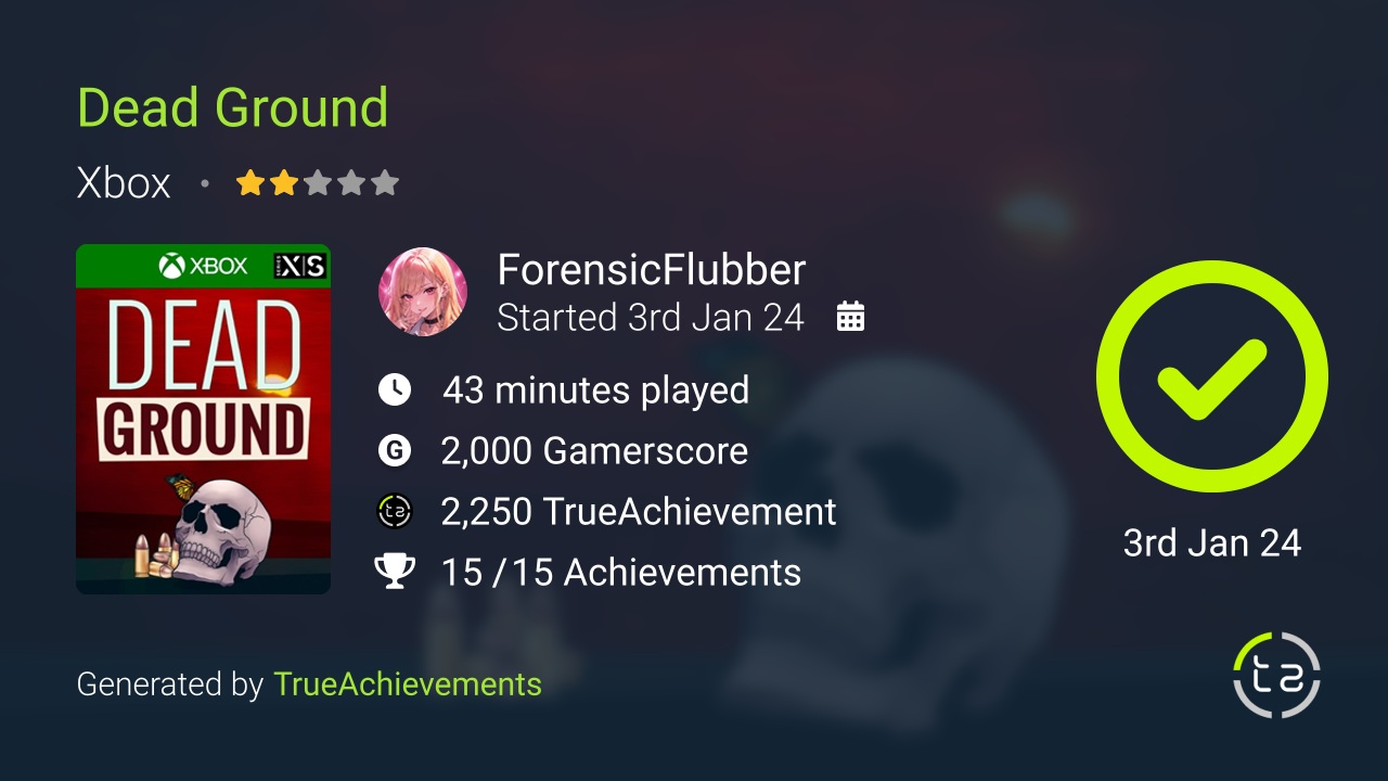 Dead Ground achievement summary